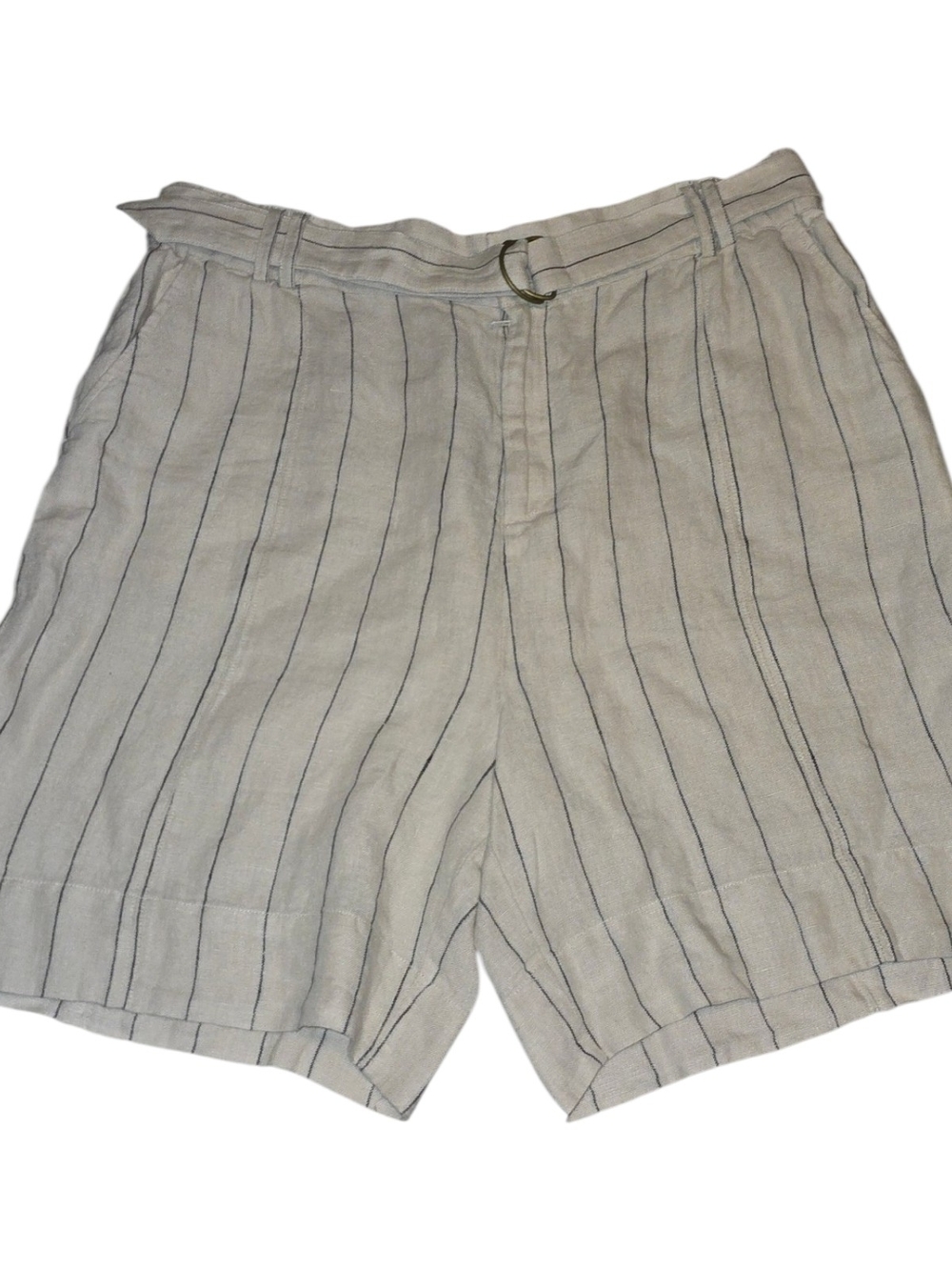 Soft Surroundings 100% Linen Striped Shorts Womens XL NWOT Coastal